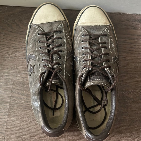 Vintage Converse x John Varvatos Star Player Brown Leather Low Top Sneakers - Picture 4 of 8